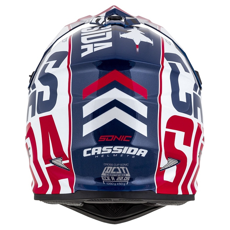 Kask motocrosowy Cassida Cross Cup Sonic czerwono-niebiesko-biały