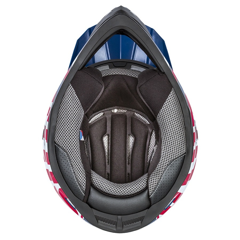 Kask motocrosowy Cassida Cross Cup Sonic czerwono-niebiesko-biały