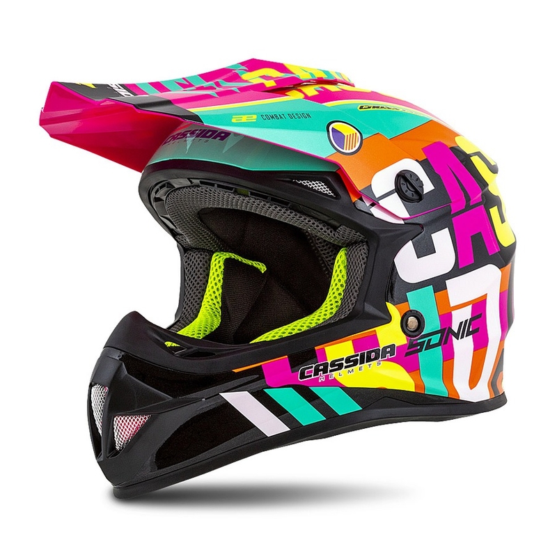 Dziecięcy kask motocrosowy Cassida Cross Cup Sonic Junior multicolor