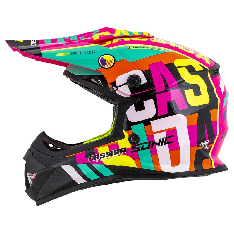 Dziecięcy kask motocrosowy Cassida Cross Cup Sonic Junior multicolor