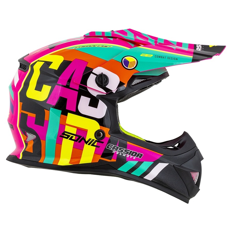 Dziecięcy kask motocrosowy Cassida Cross Cup Sonic Junior multicolor