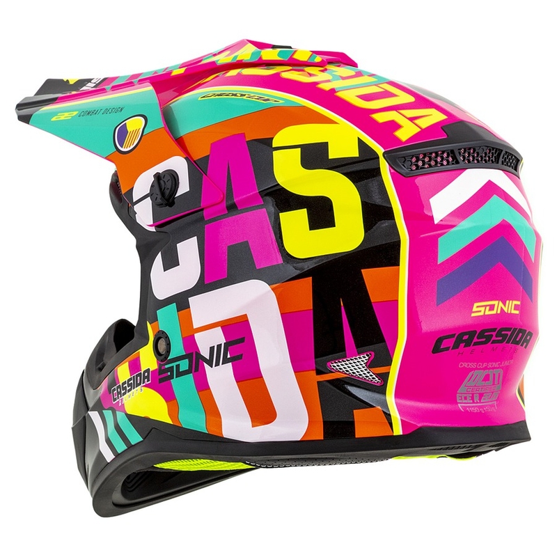 Dziecięcy kask motocrosowy Cassida Cross Cup Sonic Junior multicolor