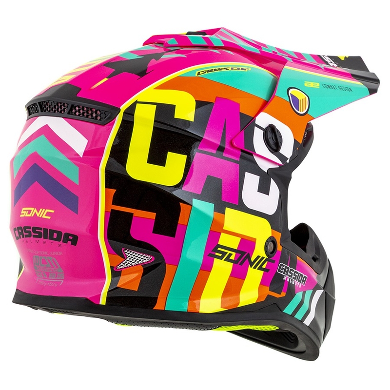 Dziecięcy kask motocrosowy Cassida Cross Cup Sonic Junior multicolor