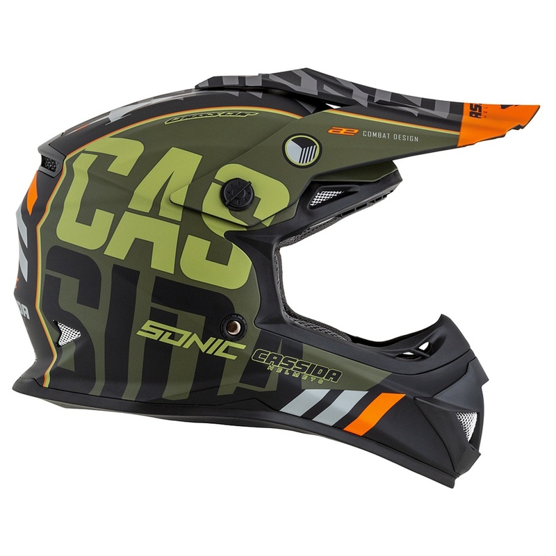 Dziecięcy kask motocrossowy Cassida Cross Cup Sonic Junior pomarańczowo-zielony mat wyprzedaż