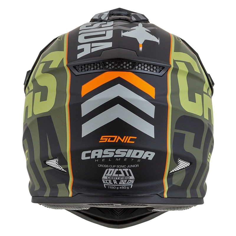 Dziecięcy kask motocrossowy Cassida Cross Cup Sonic Junior pomarańczowo-zielony mat wyprzedaż