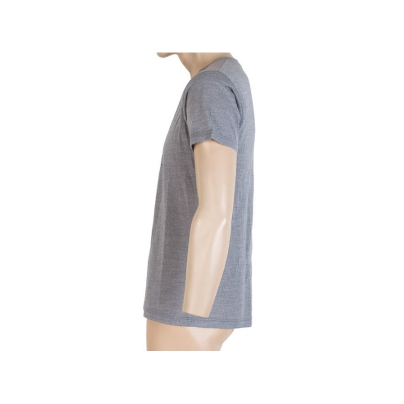 Męska koszulka funkcyjna Sensor Merino Active PT Compass szara - krótki rękaw wyprzedaż