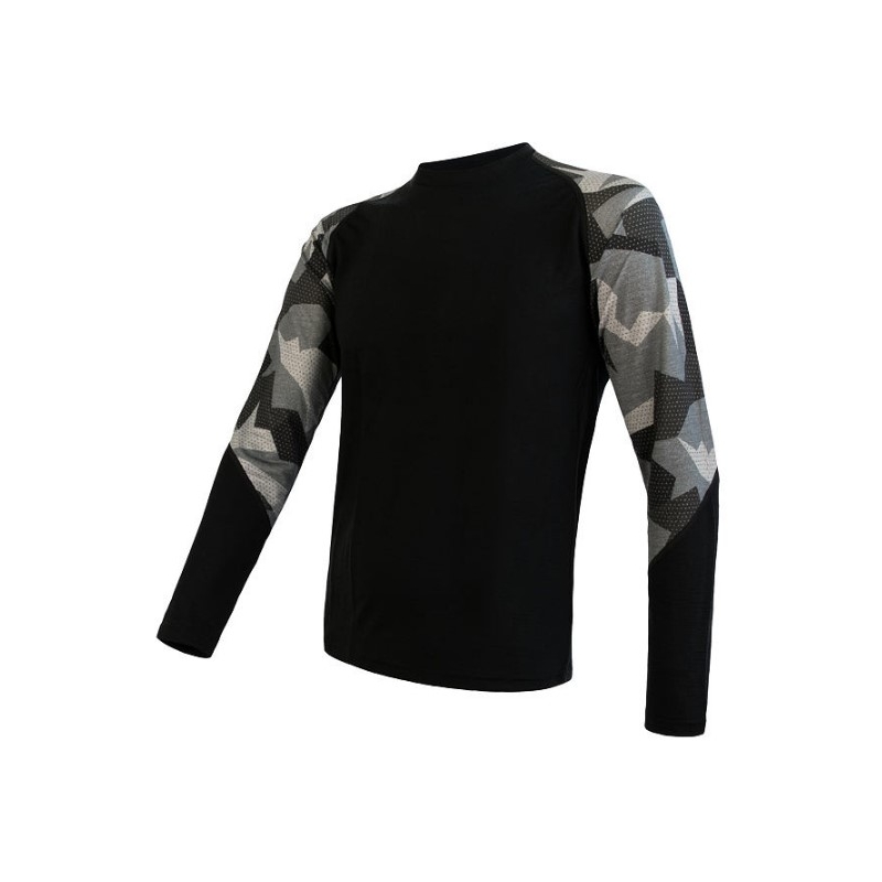 Męska koszulka termiczna Sensor Merino Impress black-mask - długi rękaw wyprzedaż