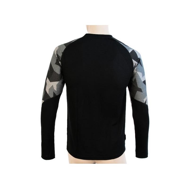 Męska koszulka termiczna Sensor Merino Impress black-mask - długi rękaw wyprzedaż