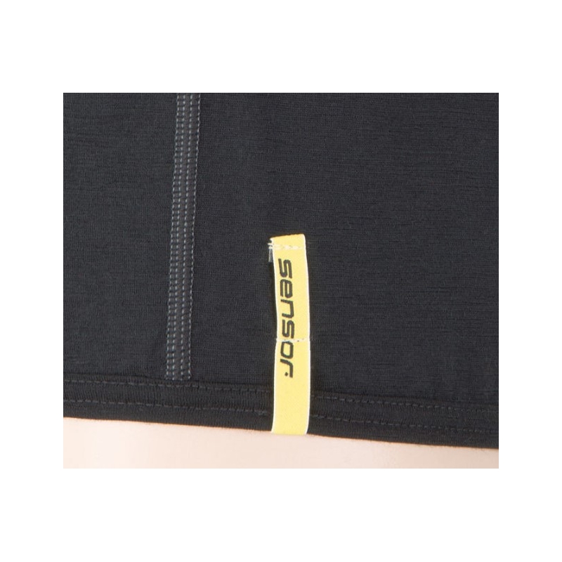 Męska koszulka funkcyjna Sensor Merino Active czarna - krótki rękaw wyprzedaż