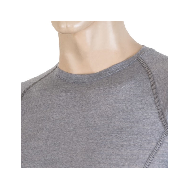 Męska koszulka funkcyjna Sensor Merino Active szara - krótki rękaw wyprzedaż