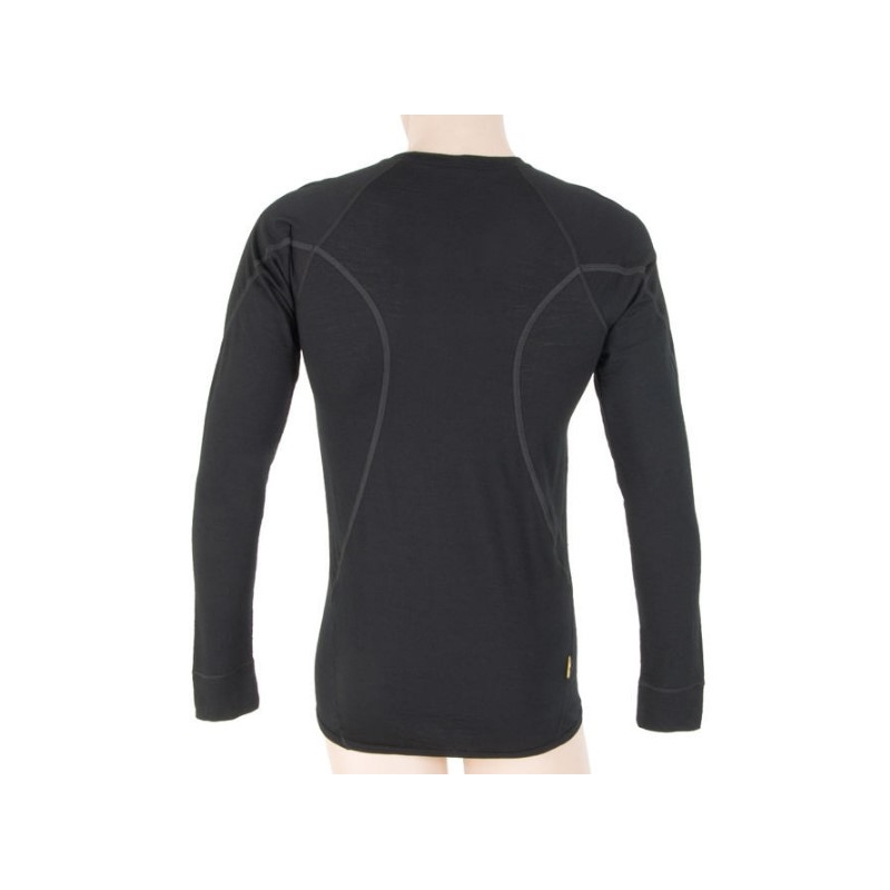 Męska koszula funkcyjna Sensor Merino Active czarna - długi rękaw wyprzedaż