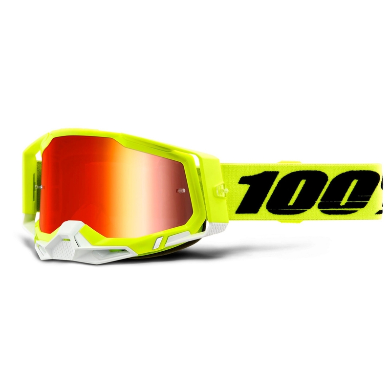 Gogle motocrossowe 100% RACECRAFT 2 fluo yellow (red mirrored plexi)