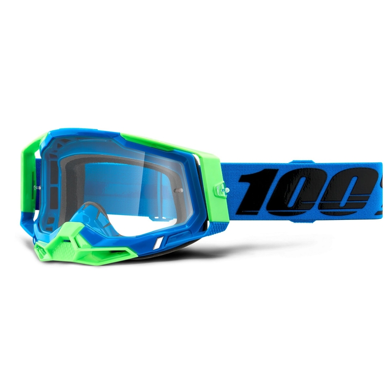 Gogle motocrossowe 100% RACECRAFT 2 blue-green (clear plexi)