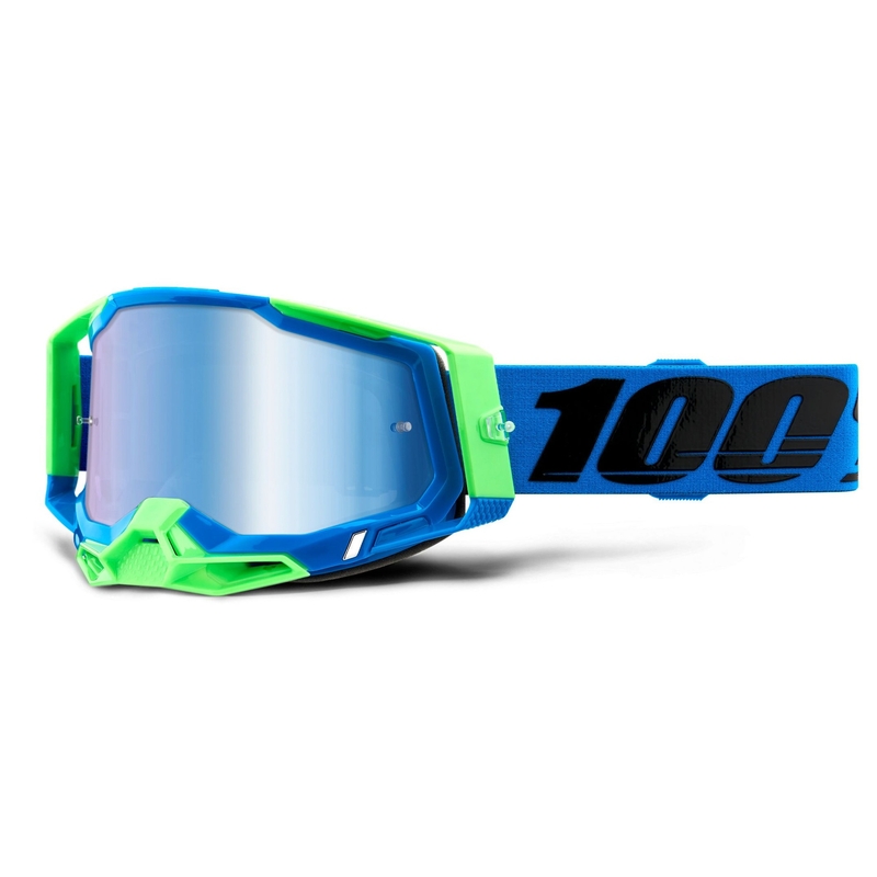 Gogle motocrossowe 100% RACECRAFT 2 blue-green (blue mirrored plexi)