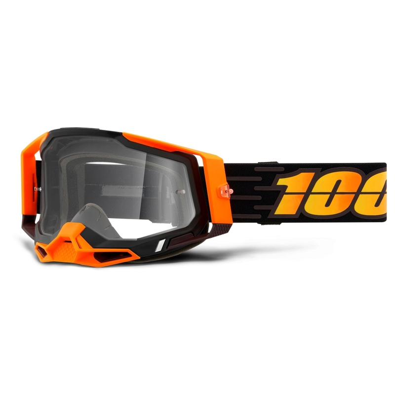 Gogle motocrossowe 100% RACECRAFT 2 black-orange (clear plexi)