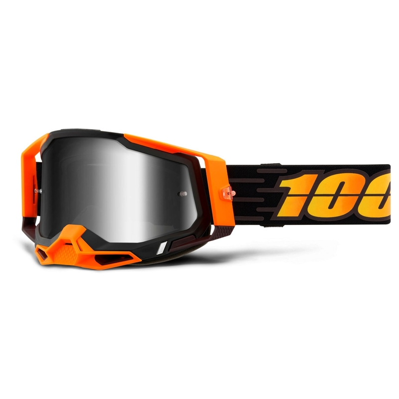 Gogle motocrossowe 100% RACECRAFT 2 black-orange (silver mirrored plexi)