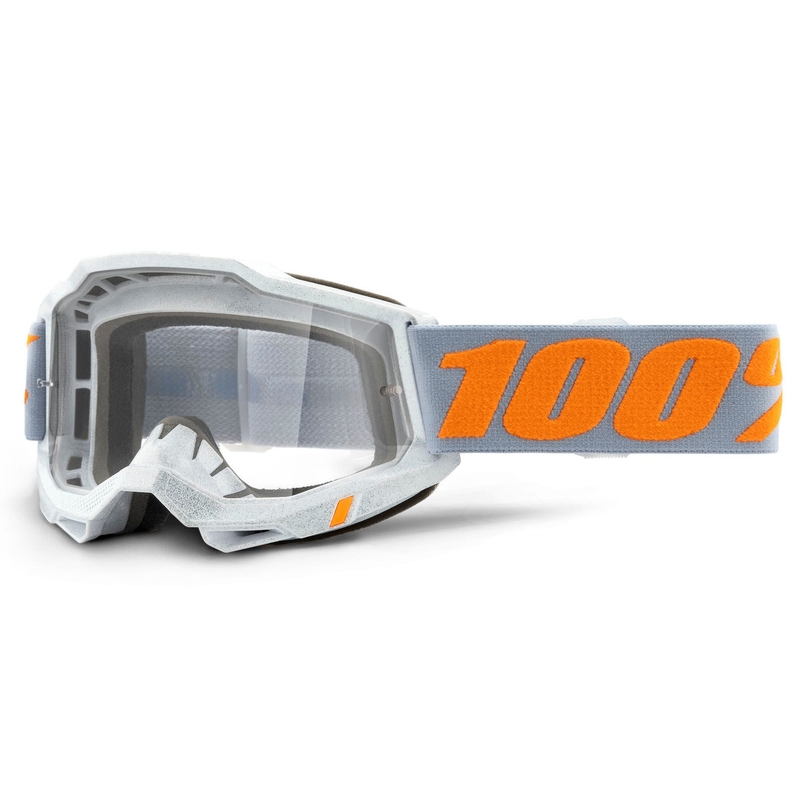 Gogle motocrossowe 100% ACCURI 2 szaro-pomarańczowe (przezroczysta plexi)