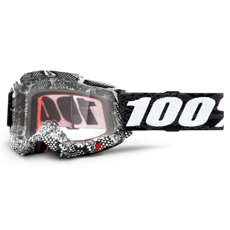 Gogle motocrossowe 100% ACCURI 2 czarno-białe (clear plexi)