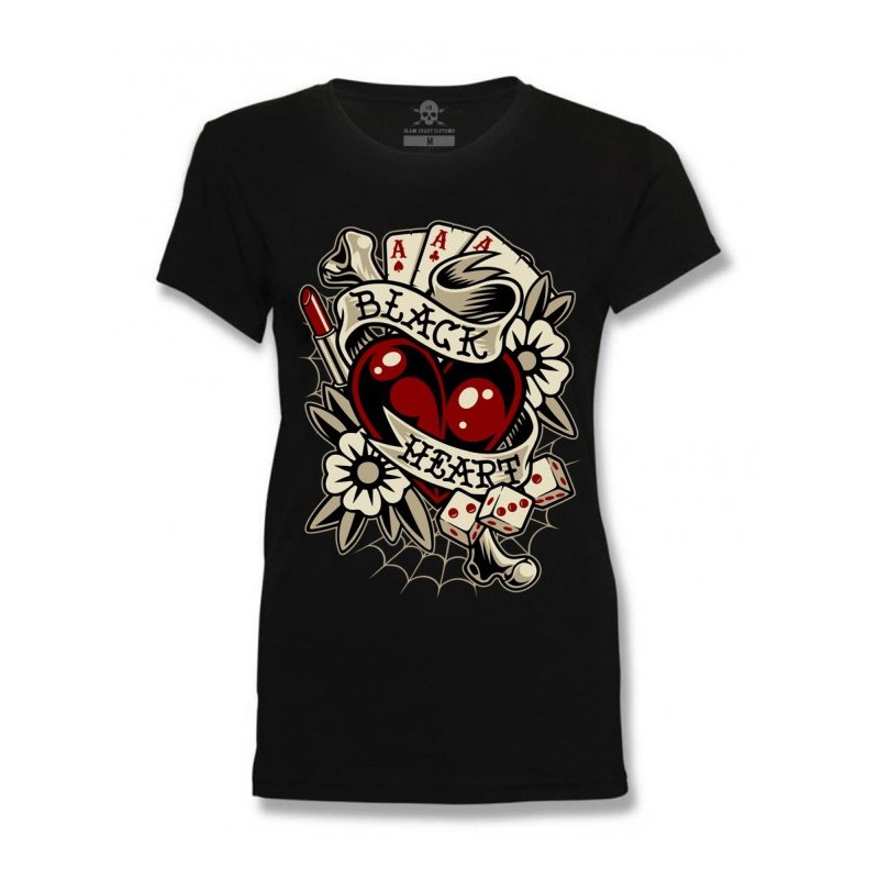 Koszulka damska Black Heart Rockabilly Heart T-Shirt