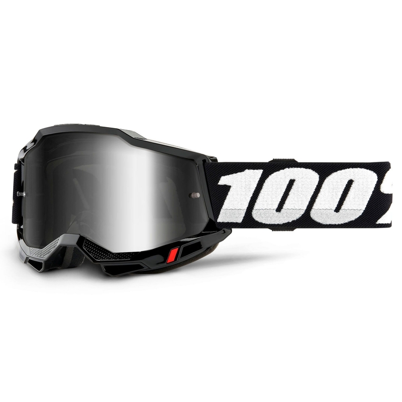 Gogle motocrossowe 100% ACCURI 2 black (silver mirrored plexi) wyprzedaż
