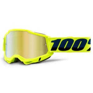 Gogle motocrossowe 100% ACCURI 2 fluo yellow (gold mirrored plexi)