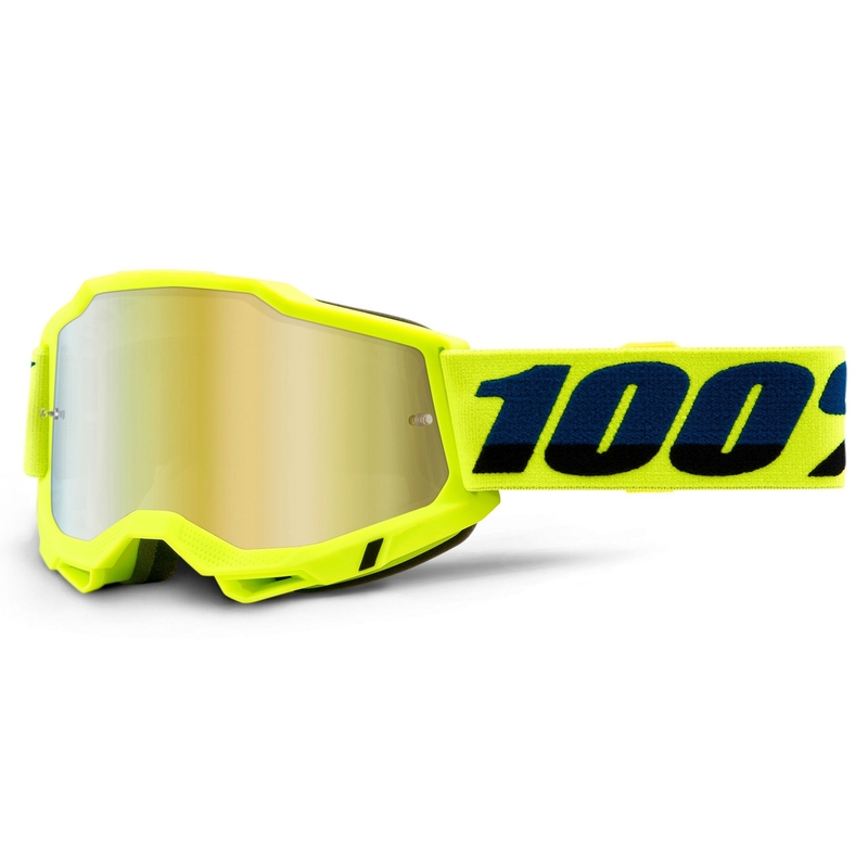 Gogle motocrossowe 100% ACCURI 2 fluo yellow (gold mirrored plexi)