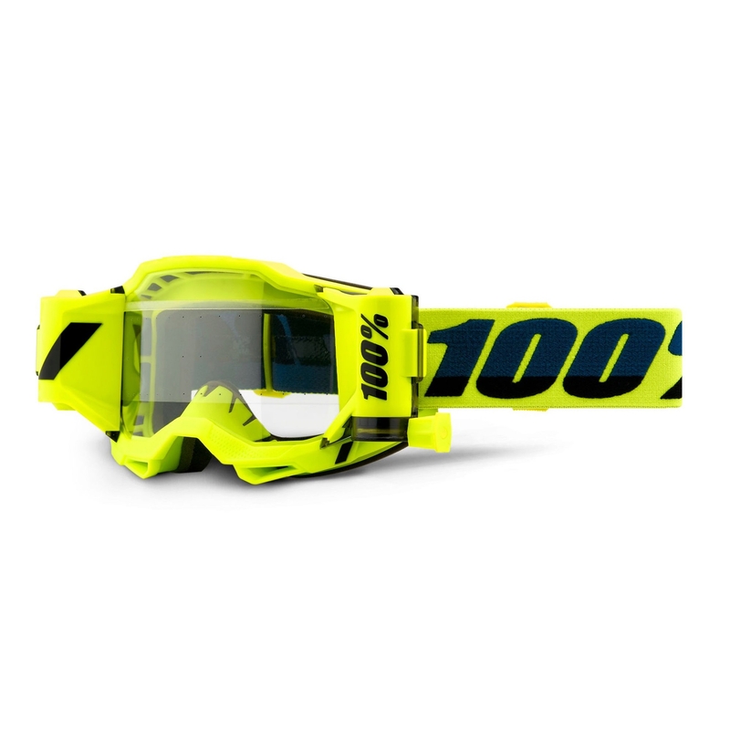 Gogle motocrossowe 100% ACCURI 2 Roll-Off fluo yellow (clear plexi) wyprzedaż