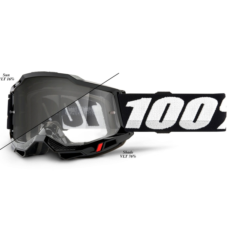 Gogle motocrossowe 100% ACCURI 2 OTG czarne (samozaciemniająca się pleksi) wyprzedaż