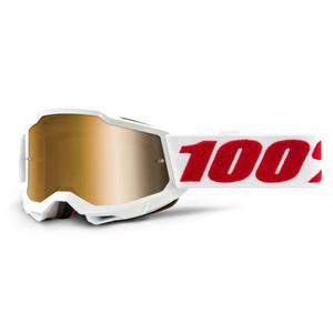 Dziecięce gogle motocrossowe 100% ACCURI 2 white (gold plexi)