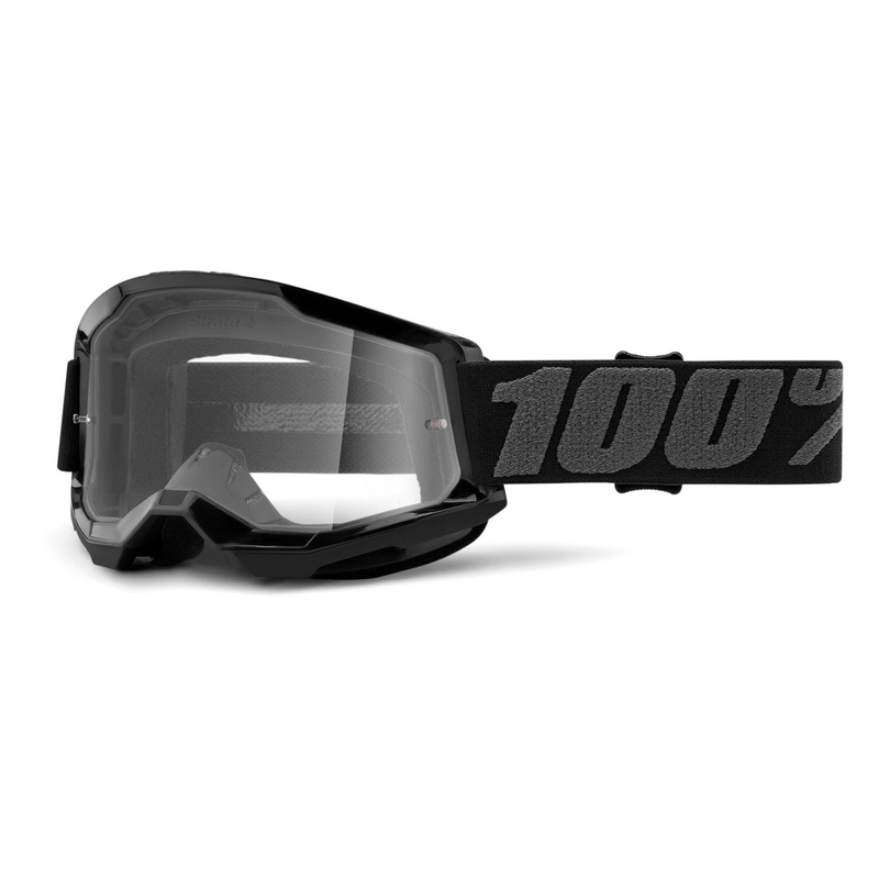 Gogle motocrossowe 100% STRATA 2 black (clear plexi)