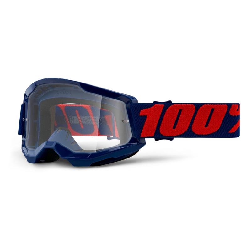 Gogle motocrossowe 100% STRATA 2 Masego ciemnoniebieskie (clear plexi)