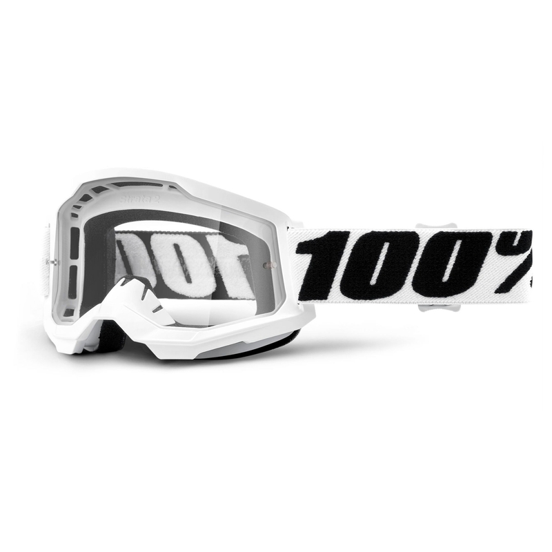 Gogle motocrossowe 100% STRATA 2 Everest white (clear plexi)