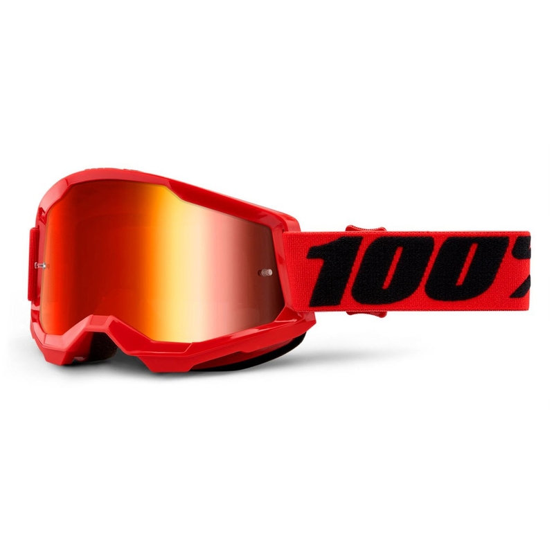 Gogle motocrossowe 100% STRATA 2 red (red mirrored plexi)