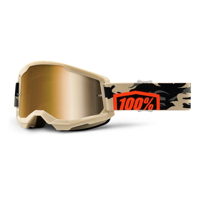 Gogle motocrossowe 100% STRATA 2 Kombat - True beige (gold plexi)