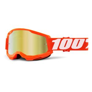 Gogle motocrossowe 100% STRATA 2 Orange pomarańczowe (gold mirrored plexi)