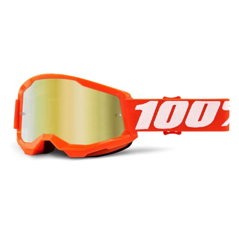 Gogle motocrossowe 100% STRATA 2 Orange pomarańczowe (gold mirrored plexi)