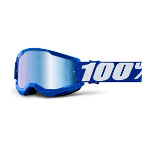 Gogle motocrossowe dla dzieci 100% STRATA 2 blue (mirror blue plexi)