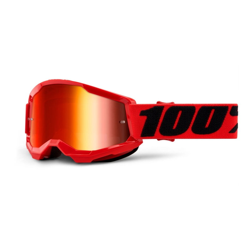 Gogle motocrossowe dla dzieci 100% STRATA 2 red (red mirrored plexi)