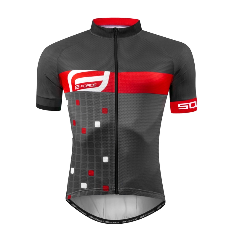 Dres FORCE Square šedo-červený - krátký rukáv výprodej