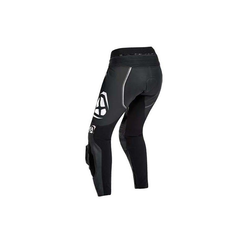 IXON Vortex Lady Czarno-białe spodnie motocyklowe dla kobiet