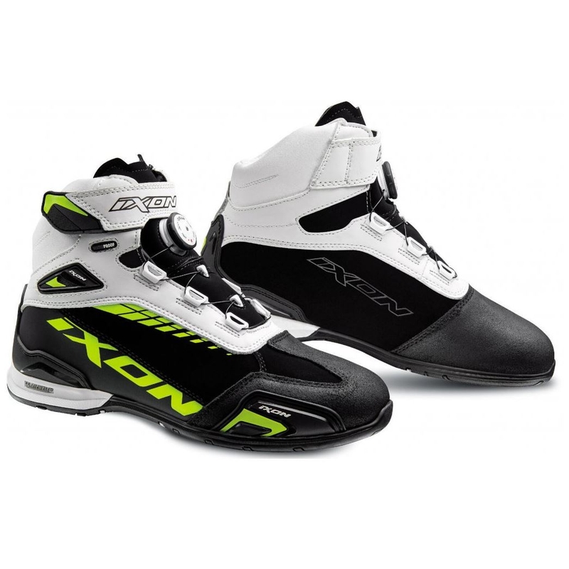 Buty motocyklowe IXON Bull WP black-white-fluo yellow outlet wyprzedaż