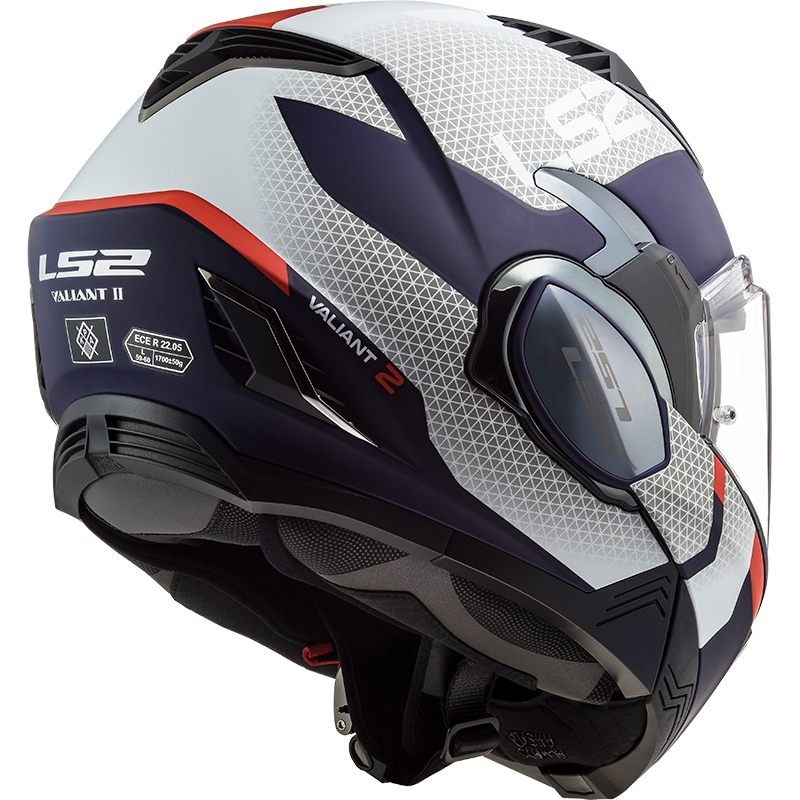Kask motocyklowy z klapką LS2 FF900 Valiant II Citius niebiesko-biało-czerwony