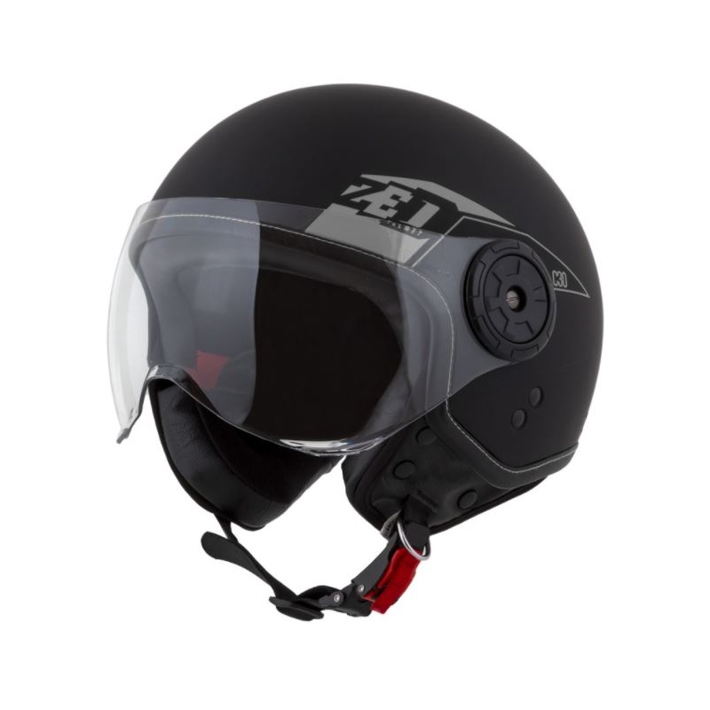 Kask motocyklowy otwarty ZED C30 czarno-szary matowy wyprzedaż