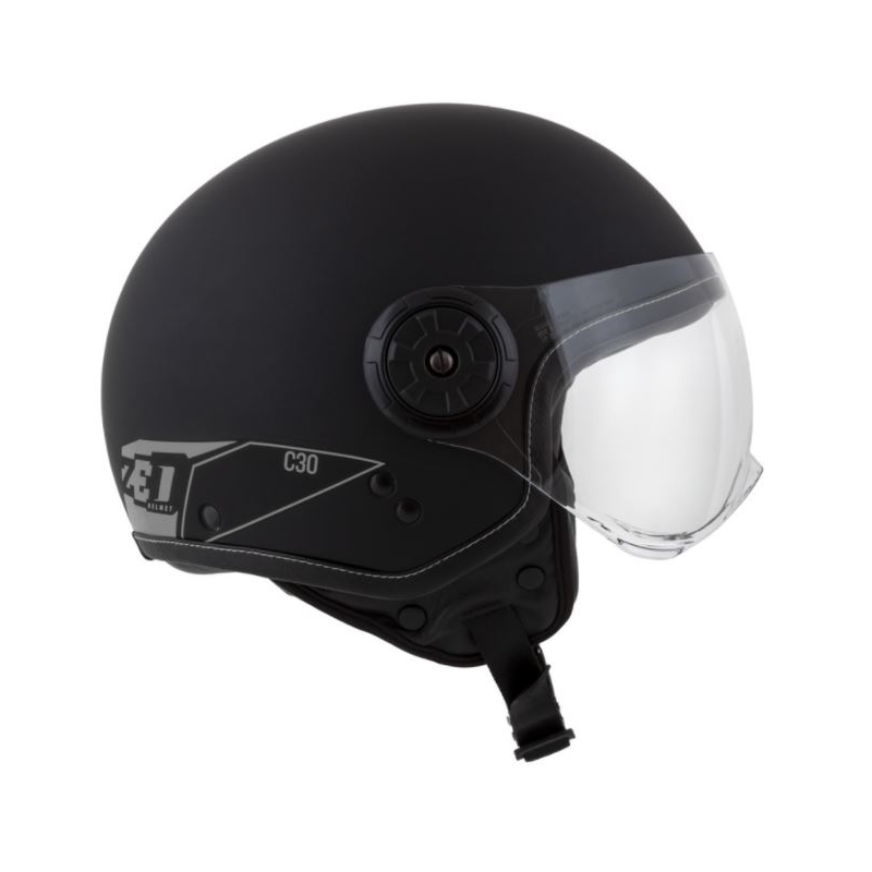 Kask motocyklowy otwarty ZED C30 czarno-szary matowy wyprzedaż