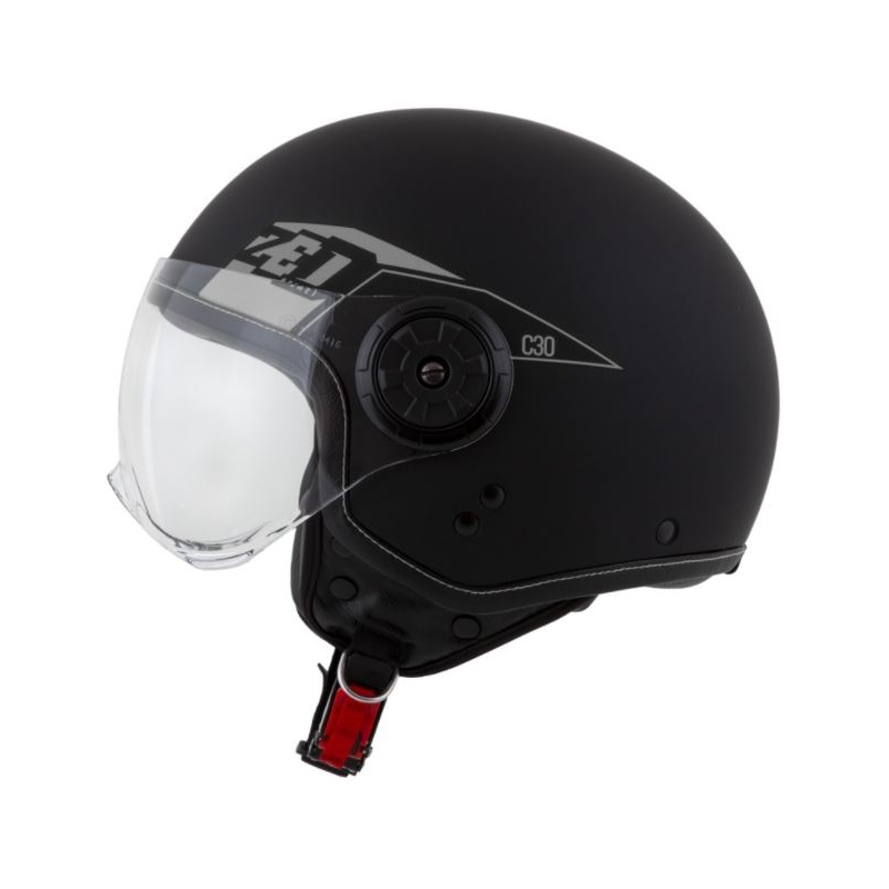 Kask motocyklowy otwarty ZED C30 czarno-szary matowy wyprzedaż