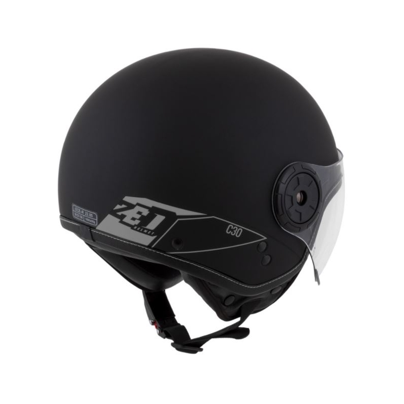 Kask motocyklowy otwarty ZED C30 czarno-szary matowy wyprzedaż