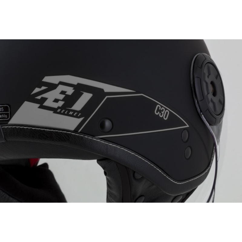Kask motocyklowy otwarty ZED C30 czarno-szary matowy wyprzedaż
