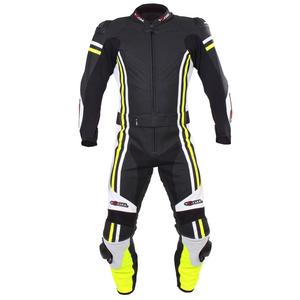 Kombinezon motocyklowy Tschul 555 czarno-biało-fluo żółty wyprzedaż