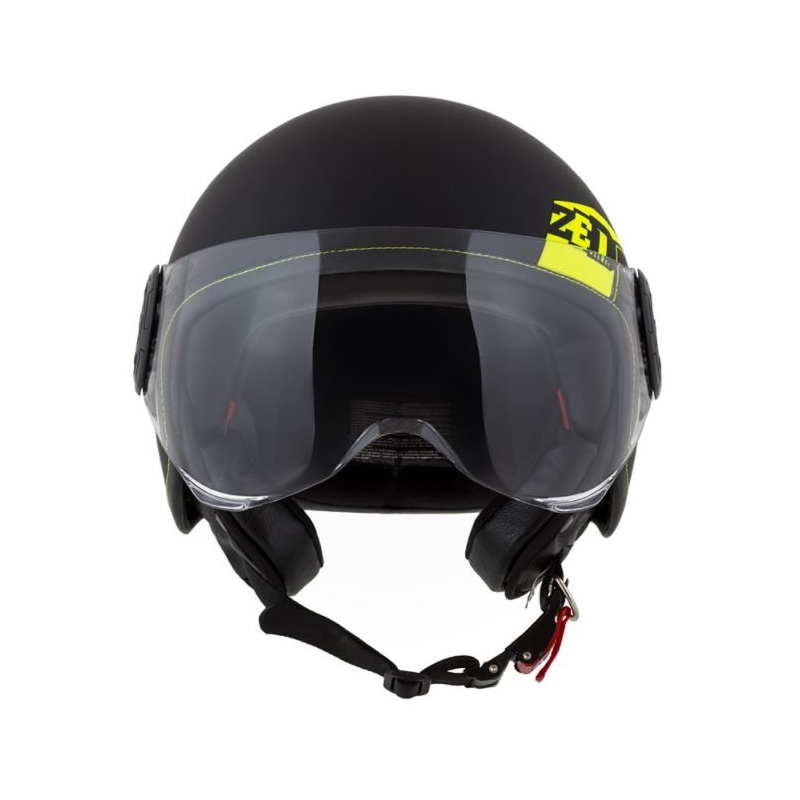 Kask motocyklowy otwarty ZED C30 czarny-fluo żółty matowy