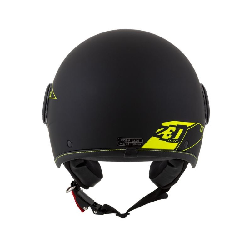 Kask motocyklowy otwarty ZED C30 czarny-fluo żółty matowy